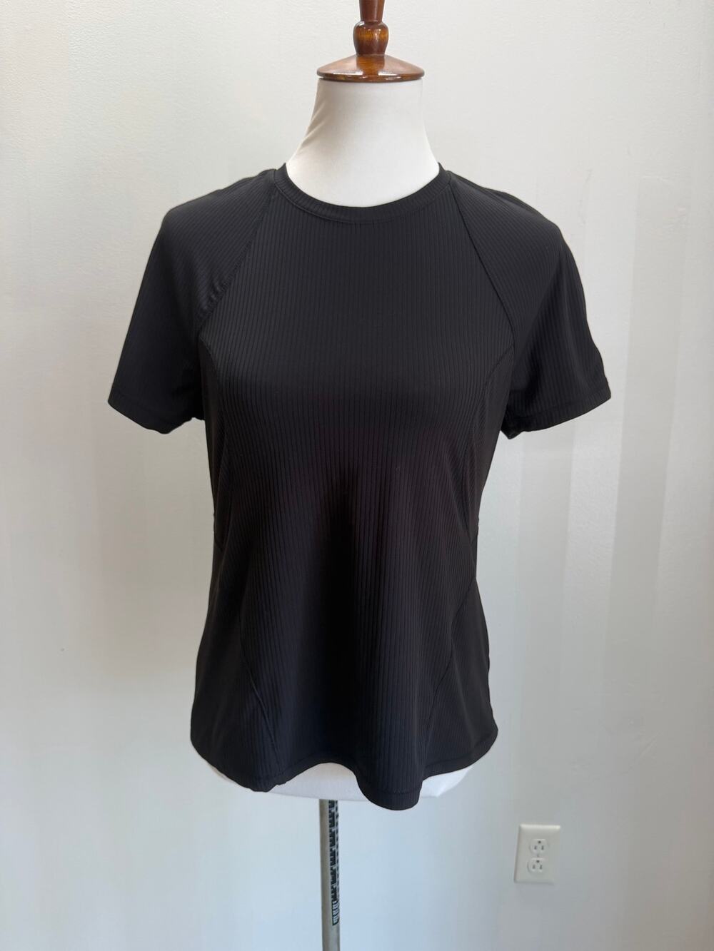 Spyder Active Black Ribbed Athletic Top Sz M